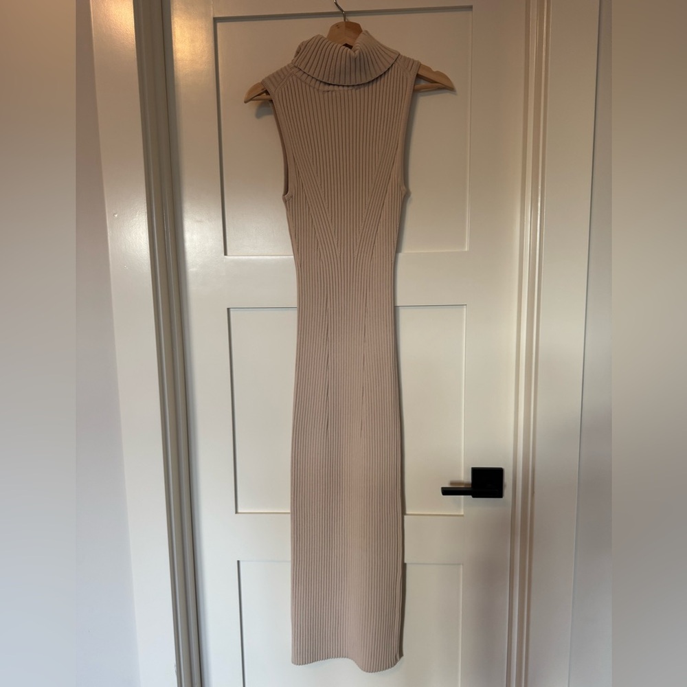 Astr the Label Ribbed Light Taupe Midi Sweater Dress NWT size S